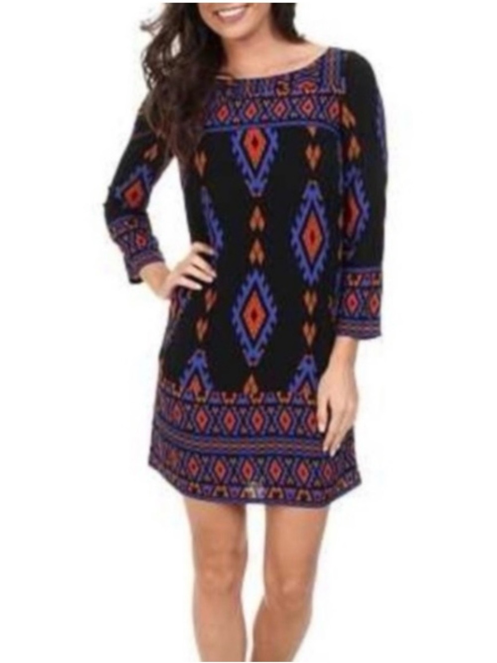 Lucky Brand Patterned Dress with Pockets | Size Medium